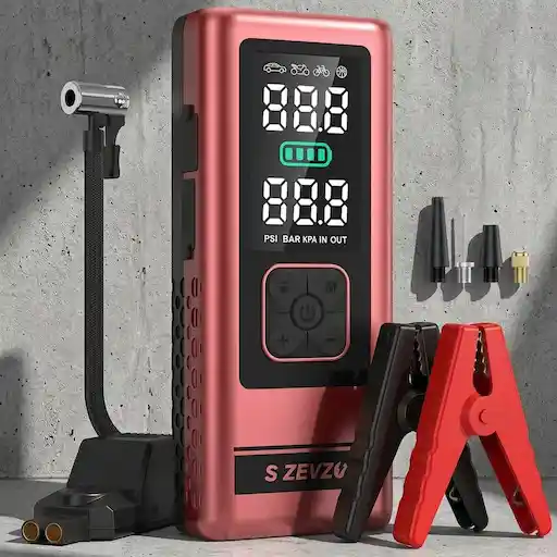 S ZEVZO M5 4000A Jump Starter with 150PSI Air Compressor